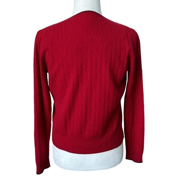Ann Taylor Red Cashmere Cardigan and Tank Twin Set Size Medium Fits Small - Picture 3 of 16
